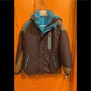 Boys winter coat, removable lining and hood.